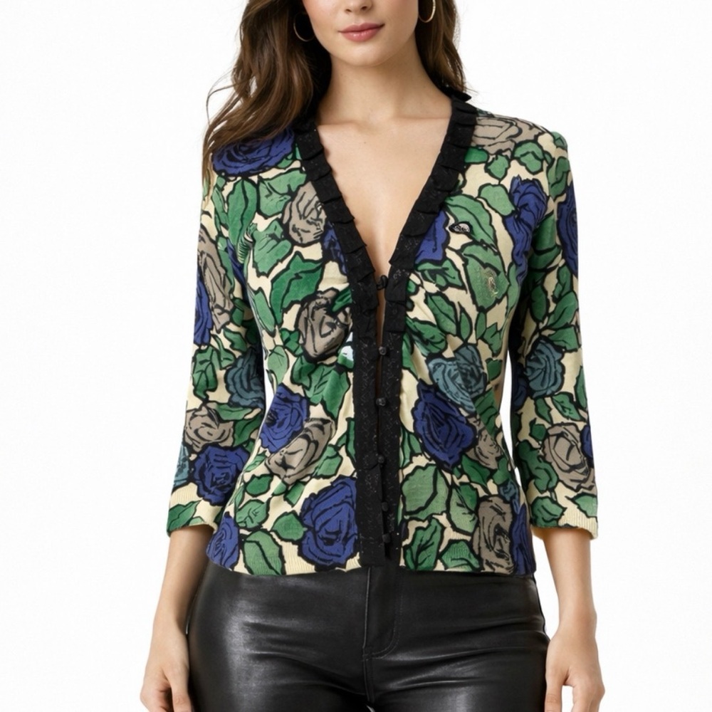 Anthropologie Tabitha Womens Cardigan Sweater S Small Cotton Thin